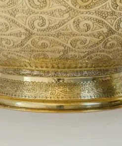 Antique brass bowl vessel sink with engraved patterns for bathroom vanity