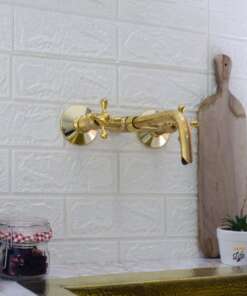 Handcrafted antique brass wall mount faucet for vintage and modern bathrooms