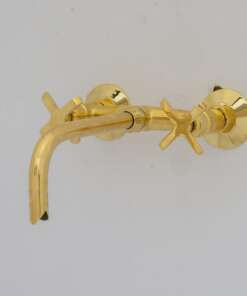 Handcrafted antique brass wall mount faucet for vintage and modern bathrooms