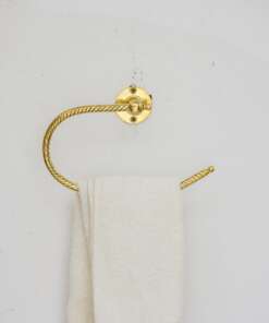 Handcrafted solid brass towel holder for vintage and modern bathrooms