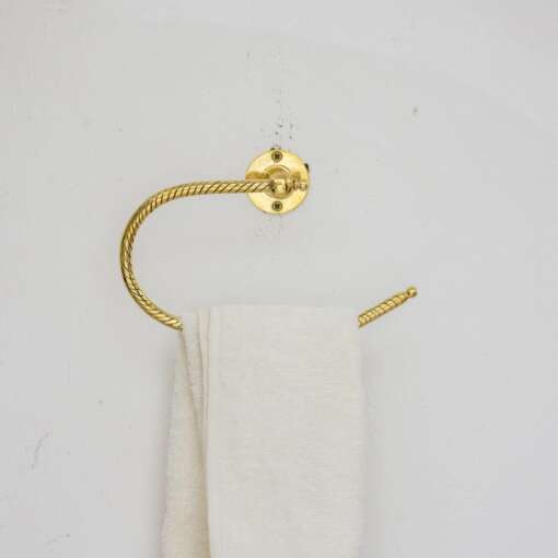 Handcrafted solid brass towel holder for vintage and modern bathrooms