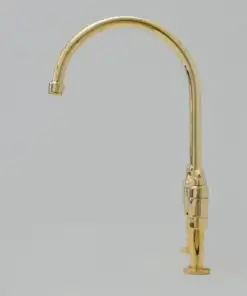 Vintage 8-inch unlacquered brass bridge faucet with lever handles for kitchen sinks