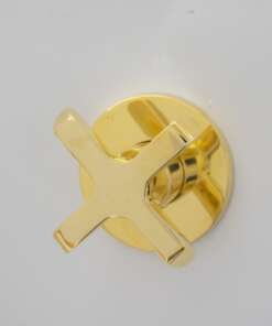 Wall-mounted tub filler with sleek design and brass finish for freestanding bathtubs