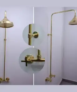 Antique brass shower fixtures with vintage brass shower system