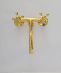 Antique brass kitchen faucet with wall-mount design