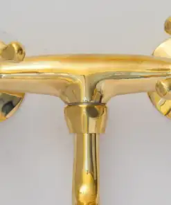 Antique brass kitchen faucet with wall-mount design