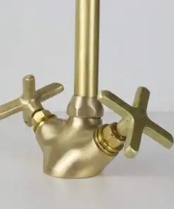 Single hole antique brass bathroom faucet with vintage design