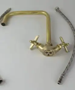 Single hole antique brass bathroom faucet with vintage design