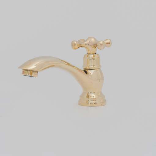 Single hole brass bathroom faucet with antique finish