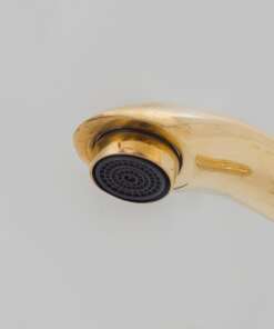 Single hole brass bathroom faucet with antique finish