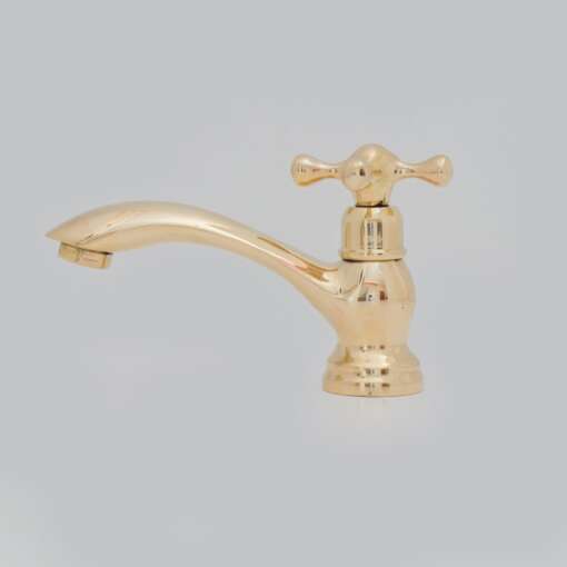 Single hole brass bathroom faucet with antique finish