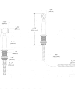 Solid brass kitchen hand sprayer with unlacquered finish