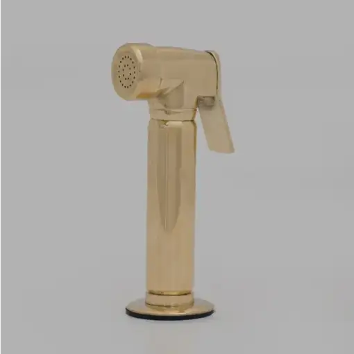 Solid brass kitchen hand sprayer with unlacquered finish