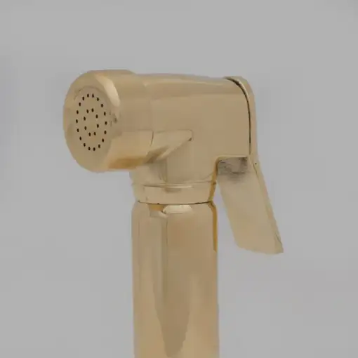 Solid brass kitchen hand sprayer with unlacquered finish